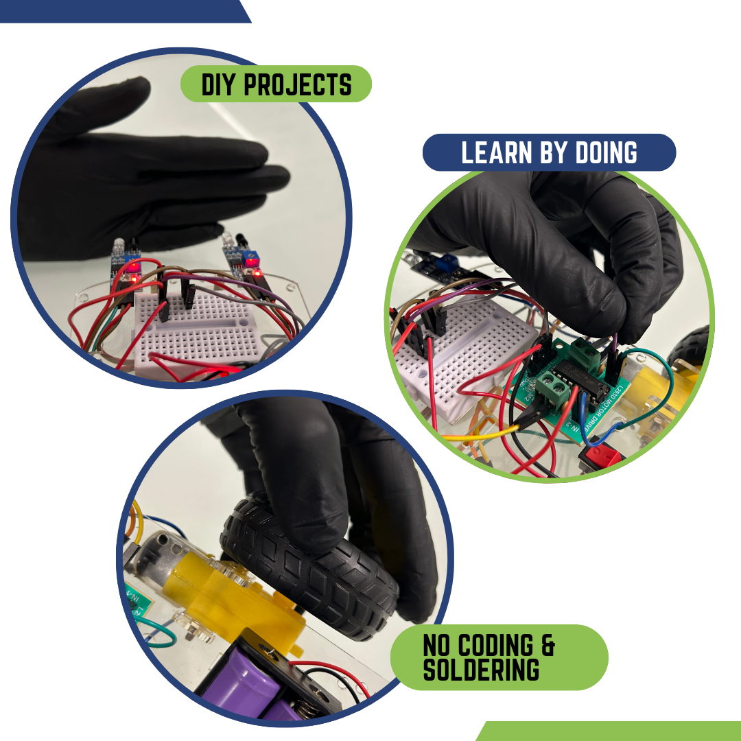 Basic Electronics & Robotics Kit for Class 5 onwards - 10 DIY Projects
