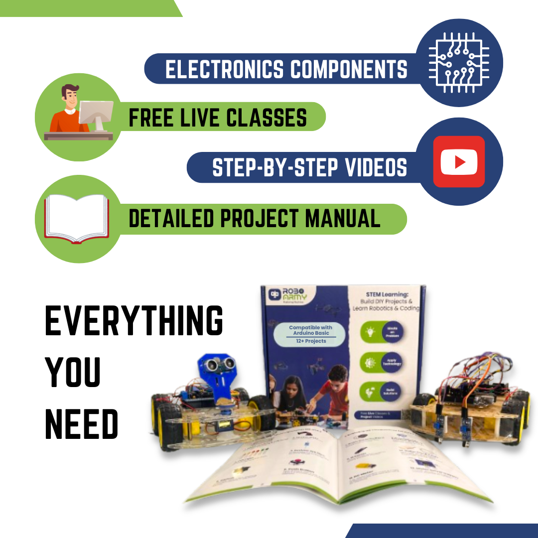 12+ Arduino DIY Projects Including RoboCar for Class 6-9