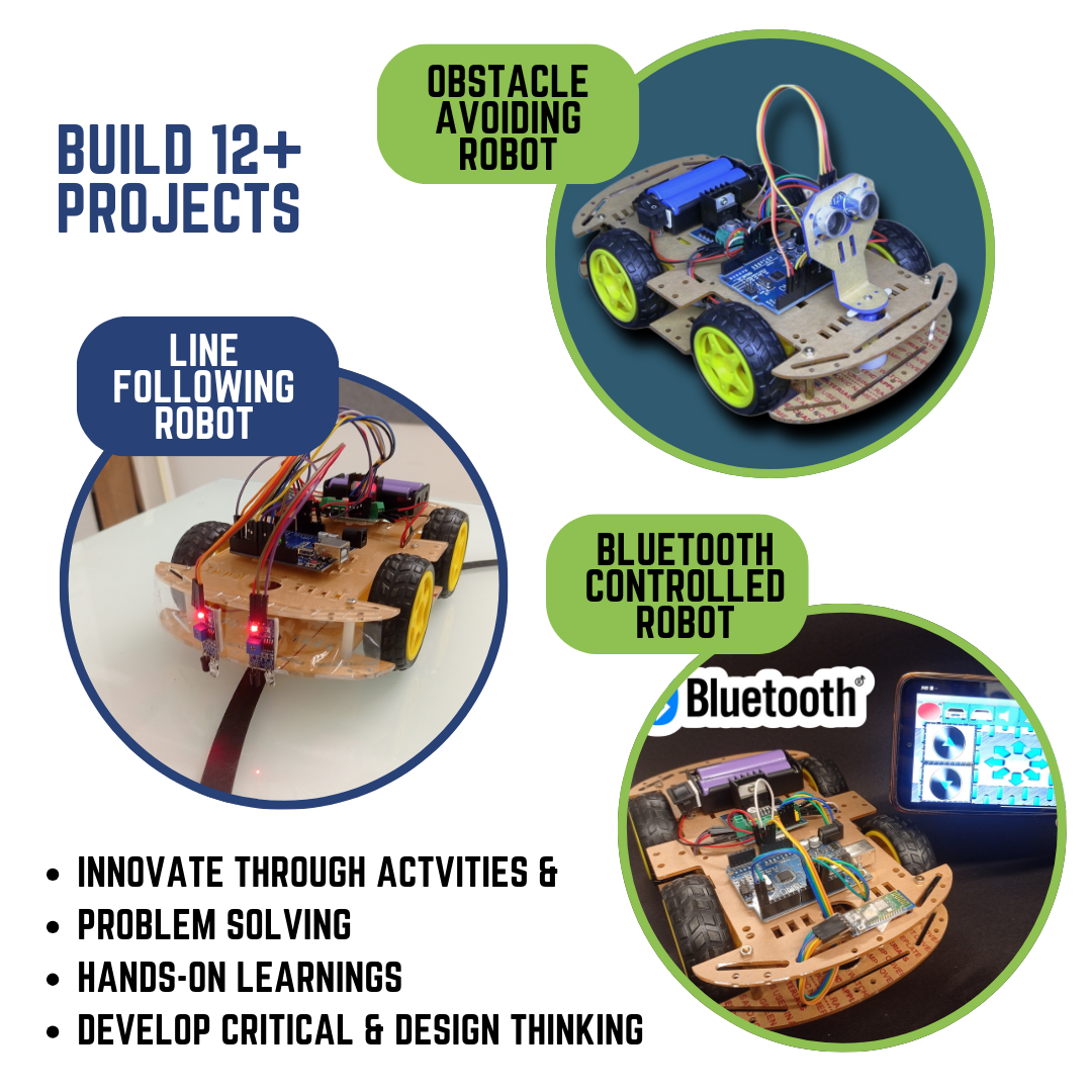 12+ Arduino DIY Projects Including RoboCar for Class 6-9