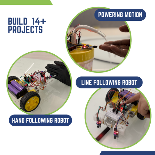Robotics Kit for Class 5-6| 14+ DIY STEM Projects: Line Follower, Smoke Detector etc.