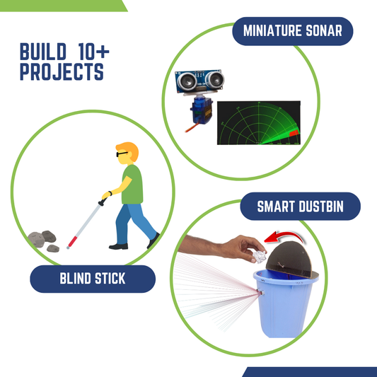 Young Innovator Kit - Smart Dustbin + 9 DIY Arduino Compatible Projects